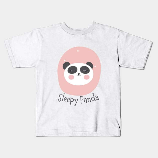 Sleeping Panda T-Shirt - Cute Women's Sleepy Panda T Shirt Kids T-Shirt by Sruthi